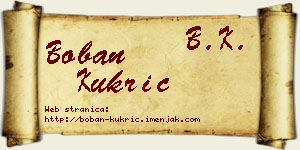 Boban Kukrić vizit kartica